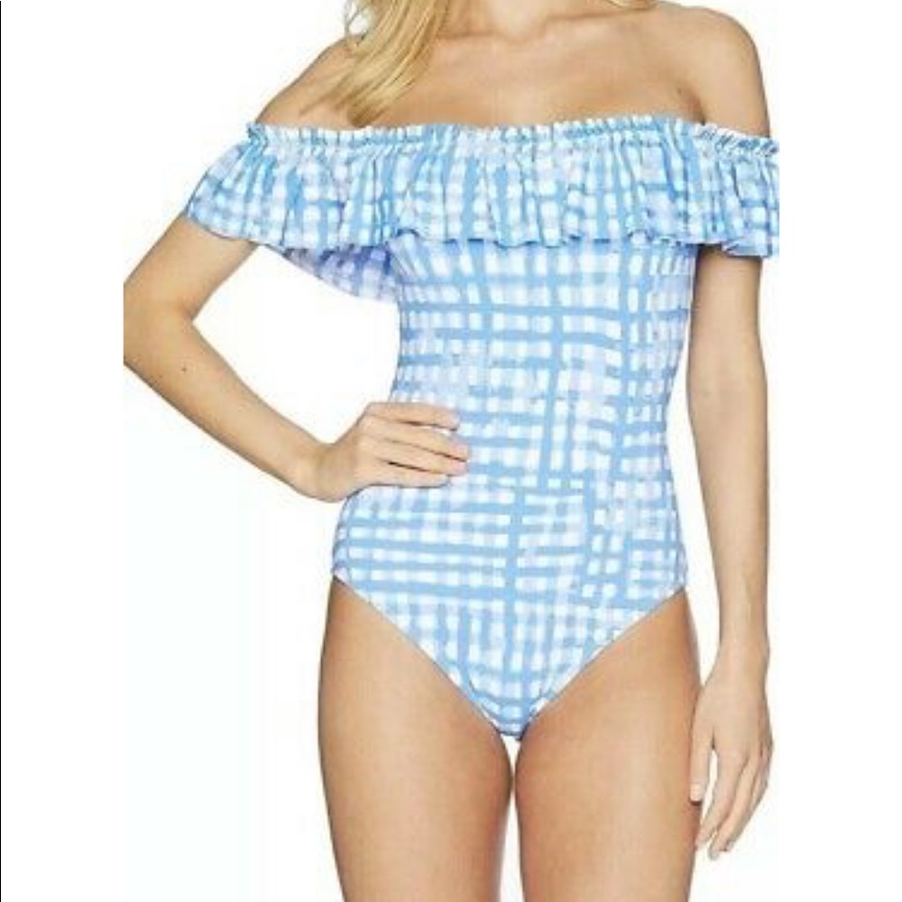 NWT Lilly Pulitzer Blue Gingham One Piece Swimsuit